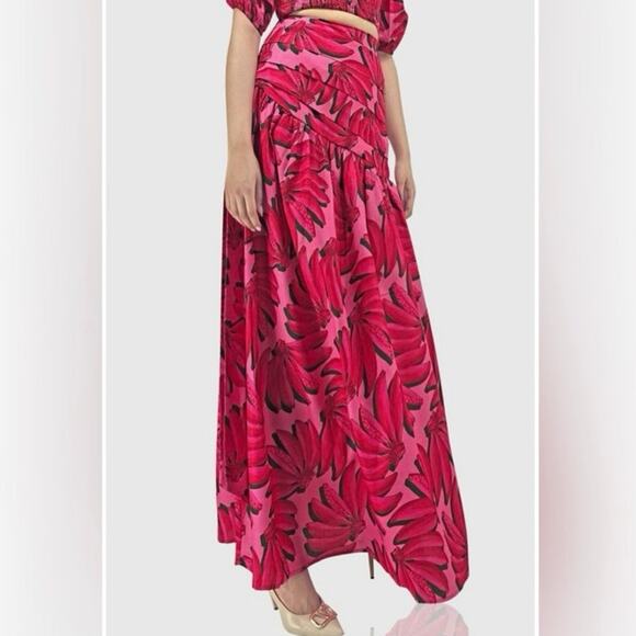 NWOT HT360 Collective Banana Print Maxi Skirt in Pink SZ XS - Picture 2 of 7